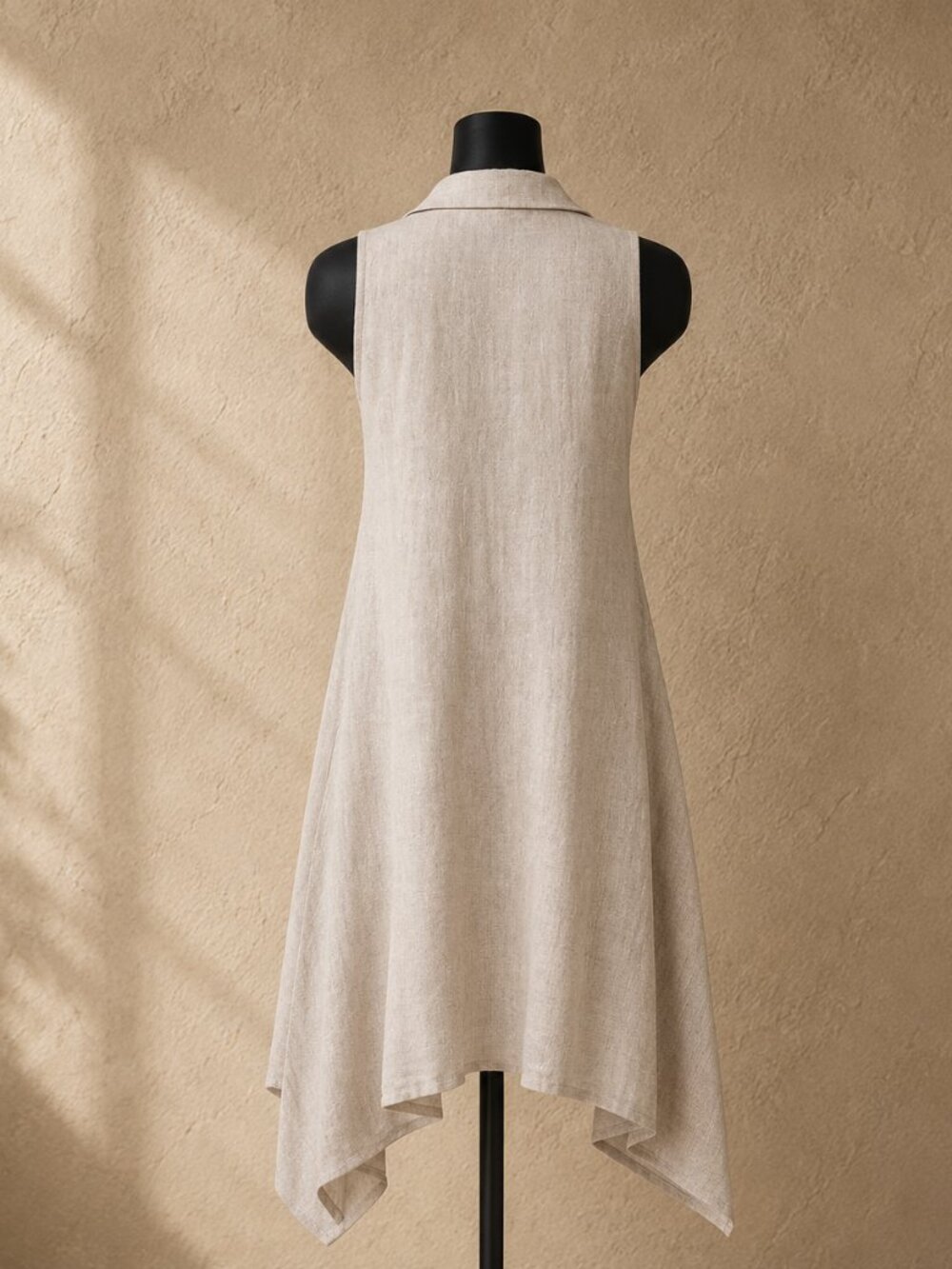 Forcynthia NWT Linen Blend Lagenlook Dress S Oatmeal Gray Oversized - Picture 5 of 8